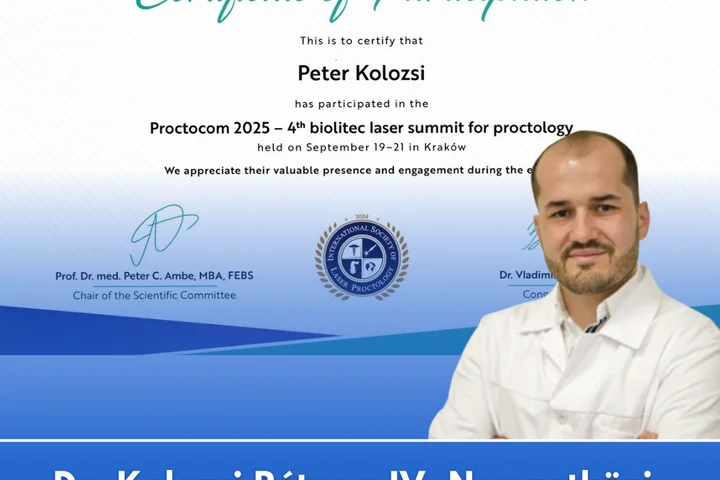 Dr. Kolozsi Péter a IV. Nemzetközi Lézerproktológiai Kongresszuson
